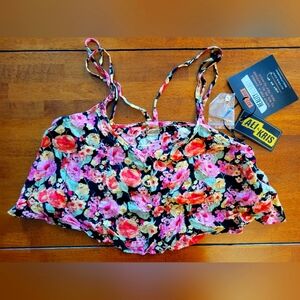 Ali & KRIS Floral Crop Top with Spaghetti Straps, NWT